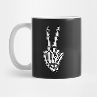 Peace skeleton hand sign Mug